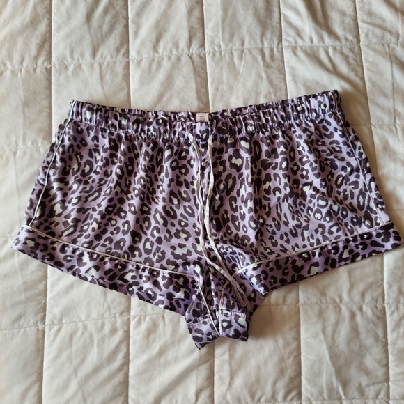Victoria's Secret Other - Victoria Secret Purple Lepord Cheetah Print Silky Pajama Shorts